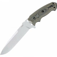 Нож с фиксированным клинком Hogue EX-F01 Stone-Tumbled, сталь A2 Tool Steel, рукоять G-Mascus®, черно-зеленый купить в Ульяновске