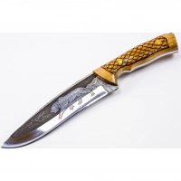 Нож Сафари-2, Кизляр СТО, сталь 65х13, резной купить в Ульяновске